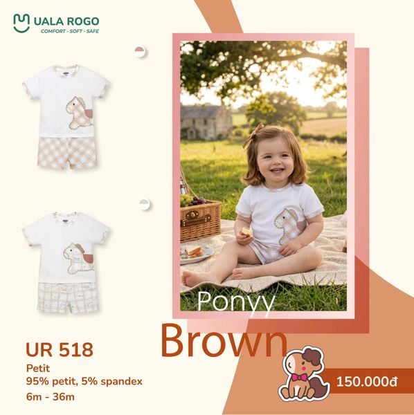 Bộ côc tay in ngựa ponyy brown UR 518 