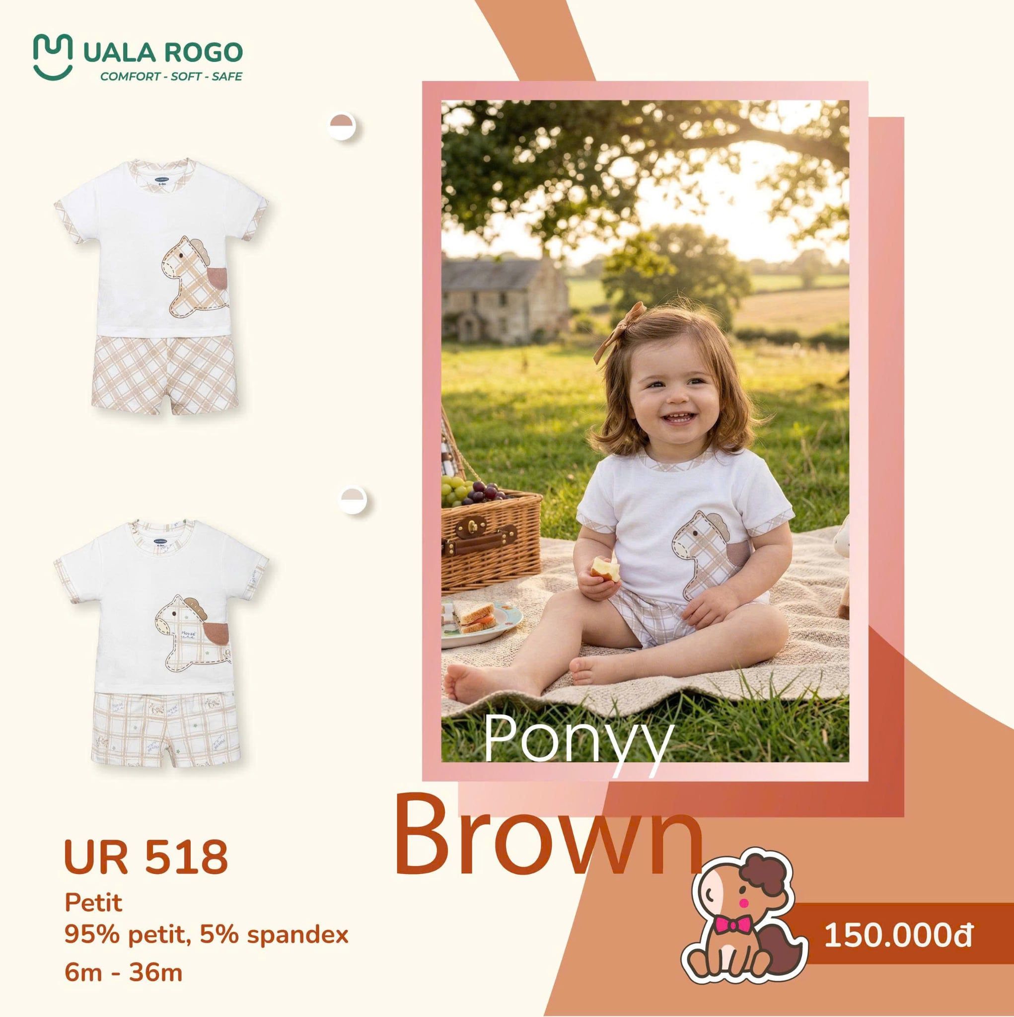 Bộ côc tay in ngựa ponyy brown UR 518 