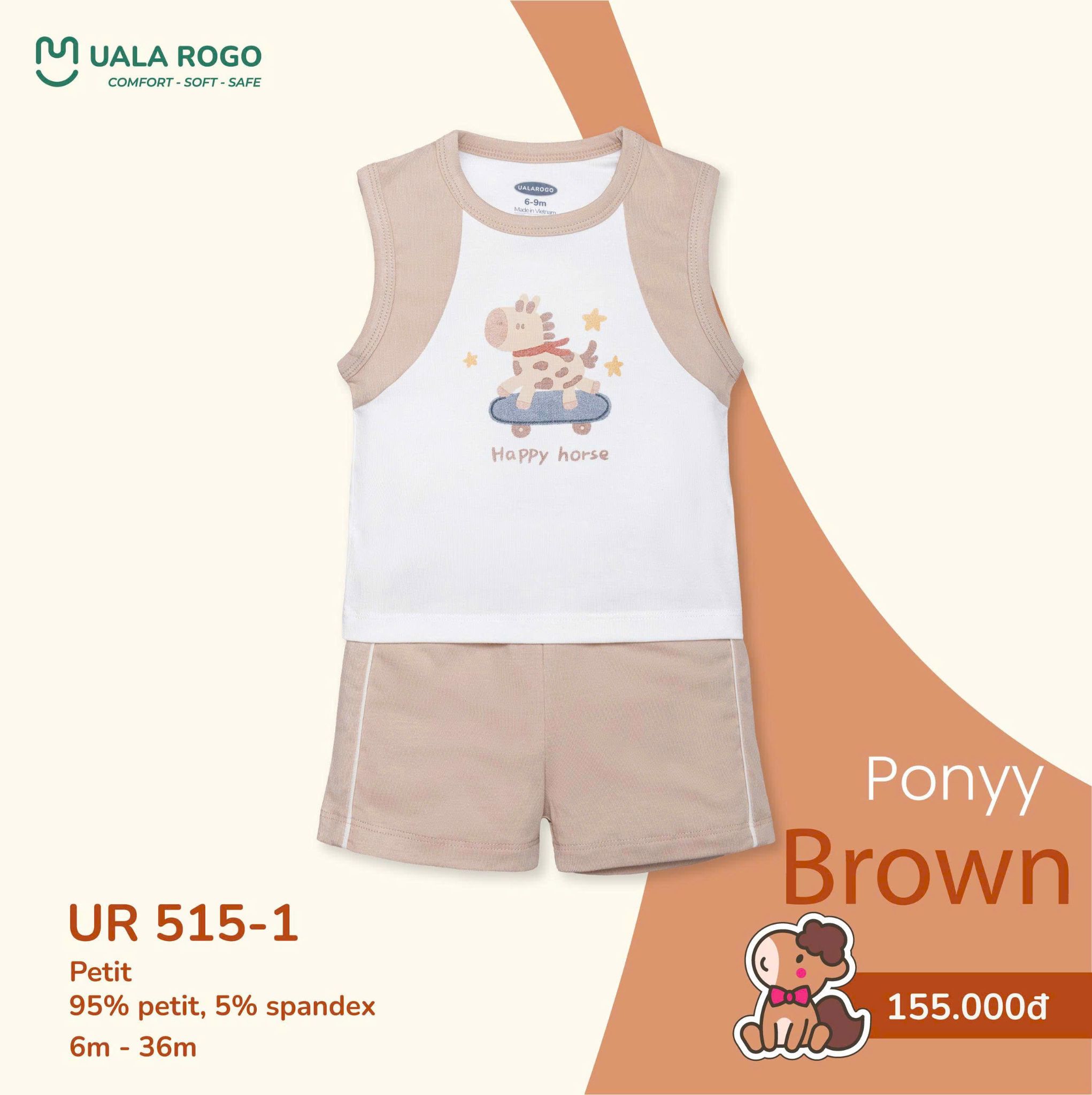  Bộ 3 lỗ ponyy brown UR 515 