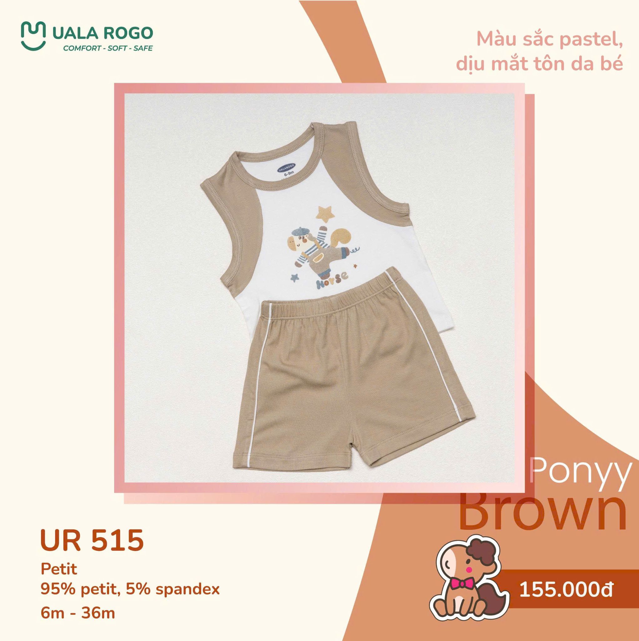  Bộ 3 lỗ ponyy brown UR 515 