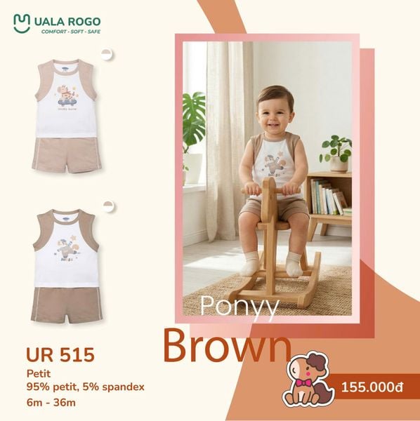  Bộ 3 lỗ ponyy brown UR 515 
