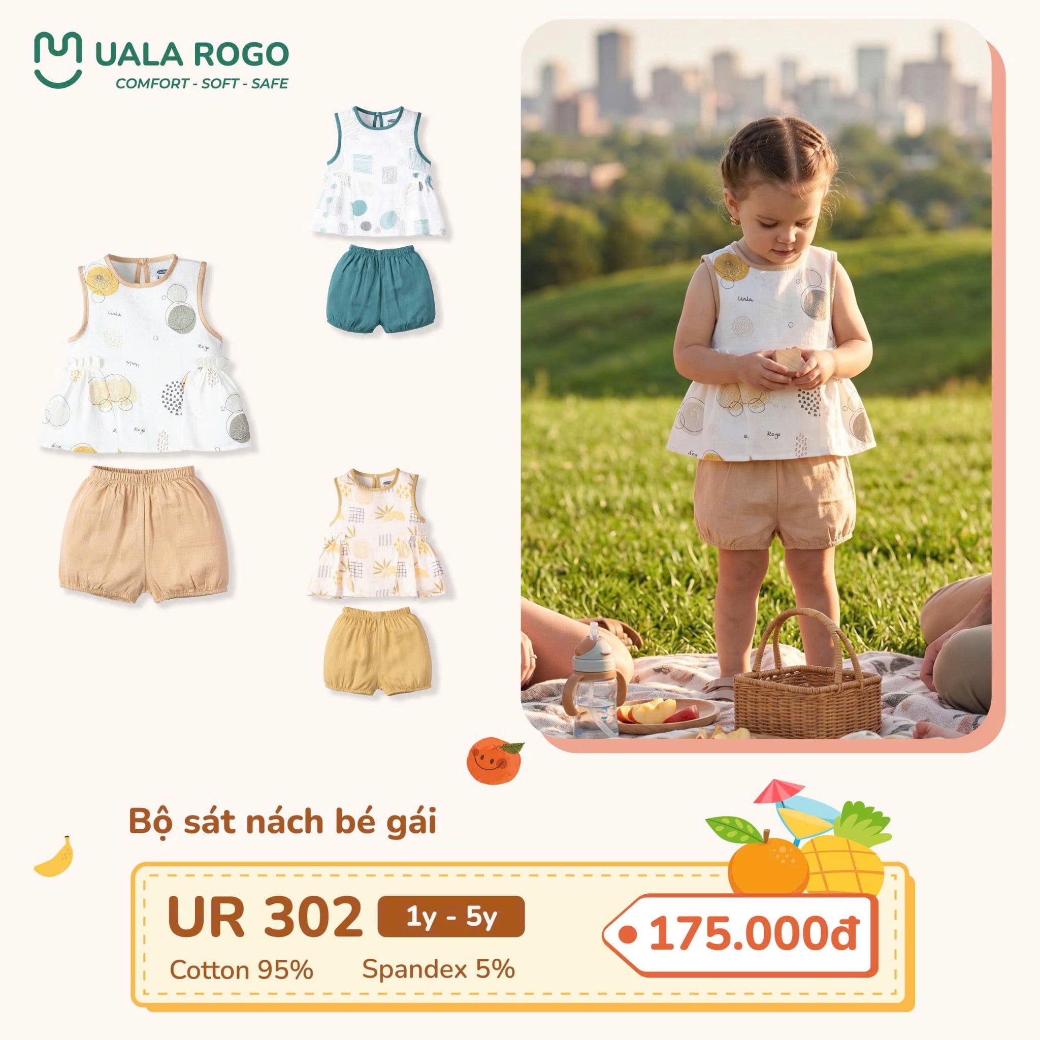  Bộ sát nách bé gái UR 302 