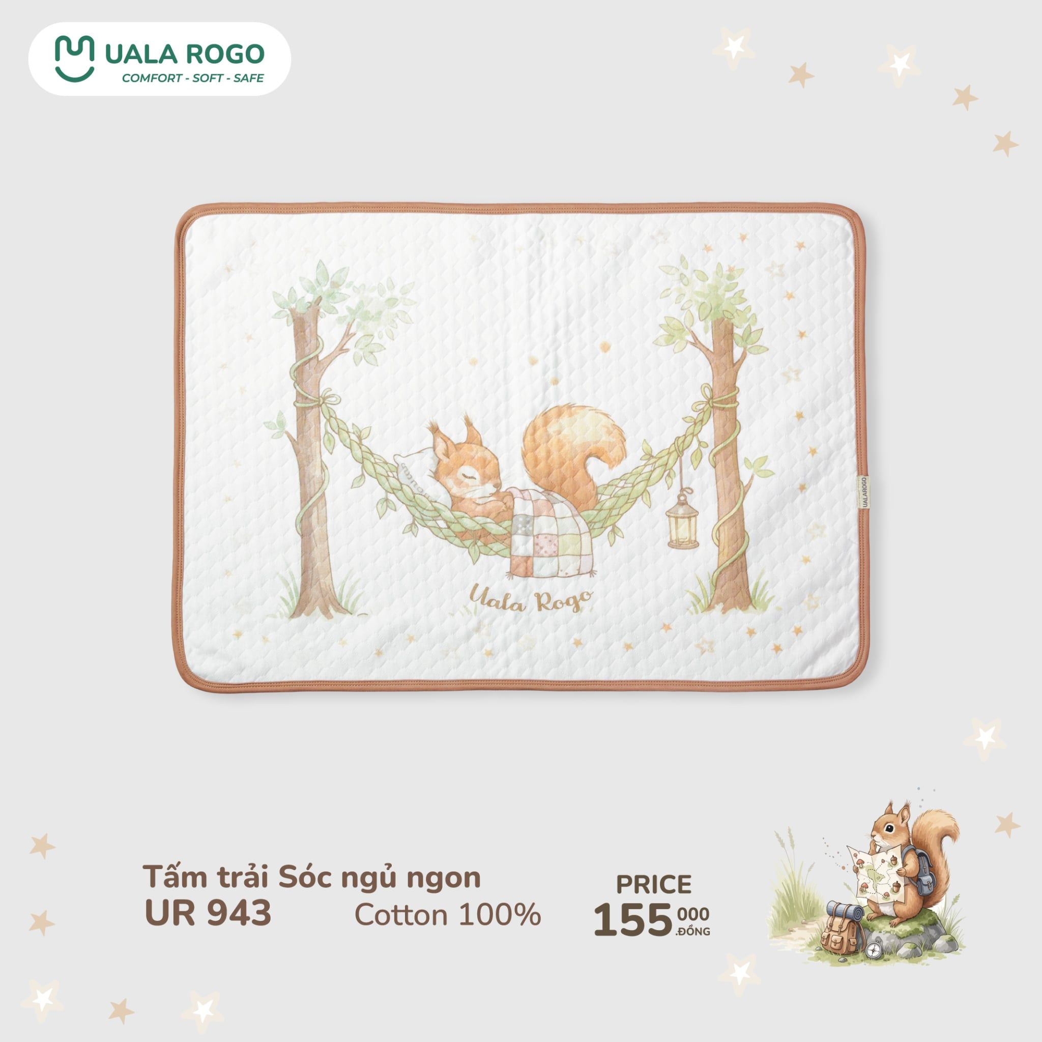  Tấm trải Sóc ngủ ngoan UR 943 