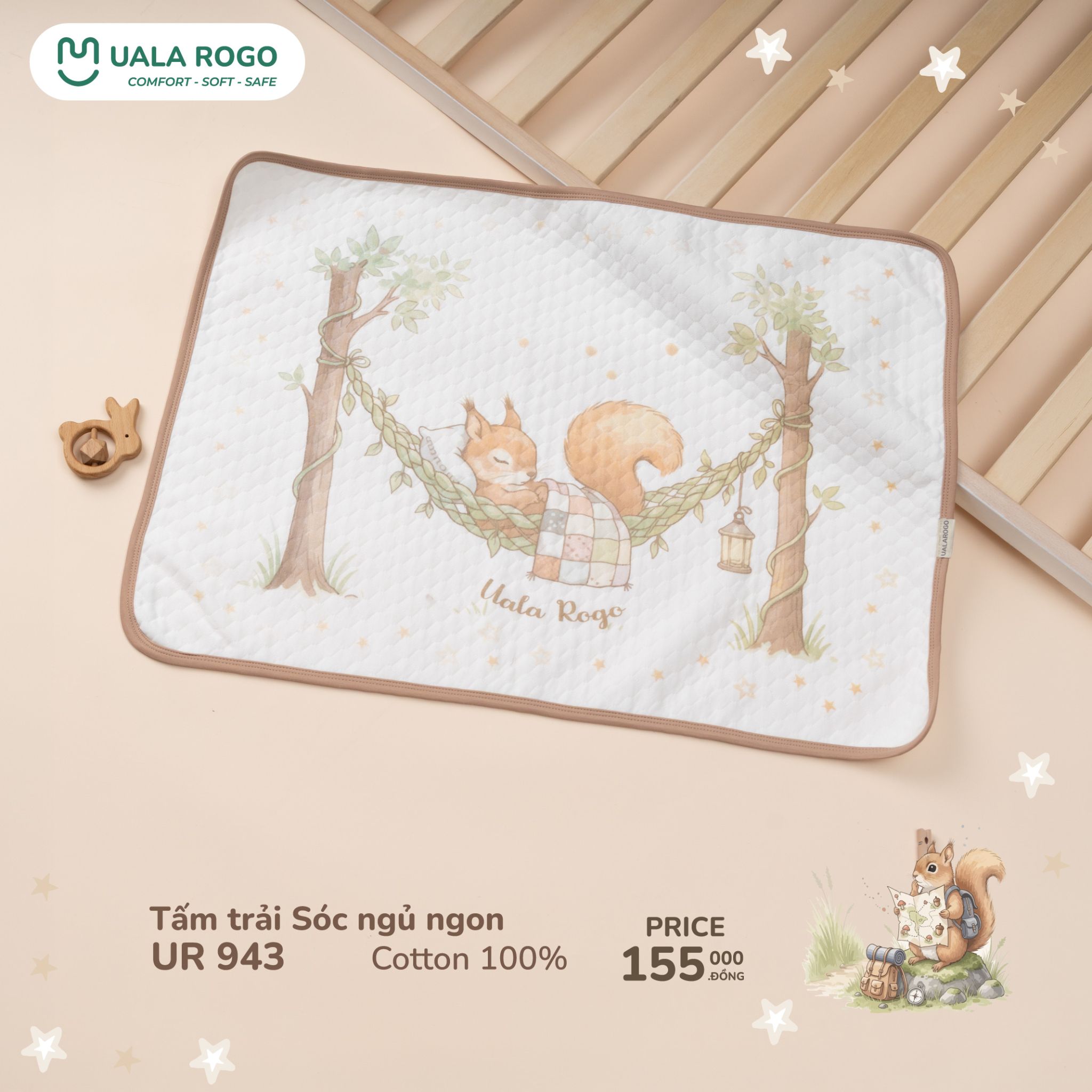  Tấm trải Sóc ngủ ngoan UR 943 