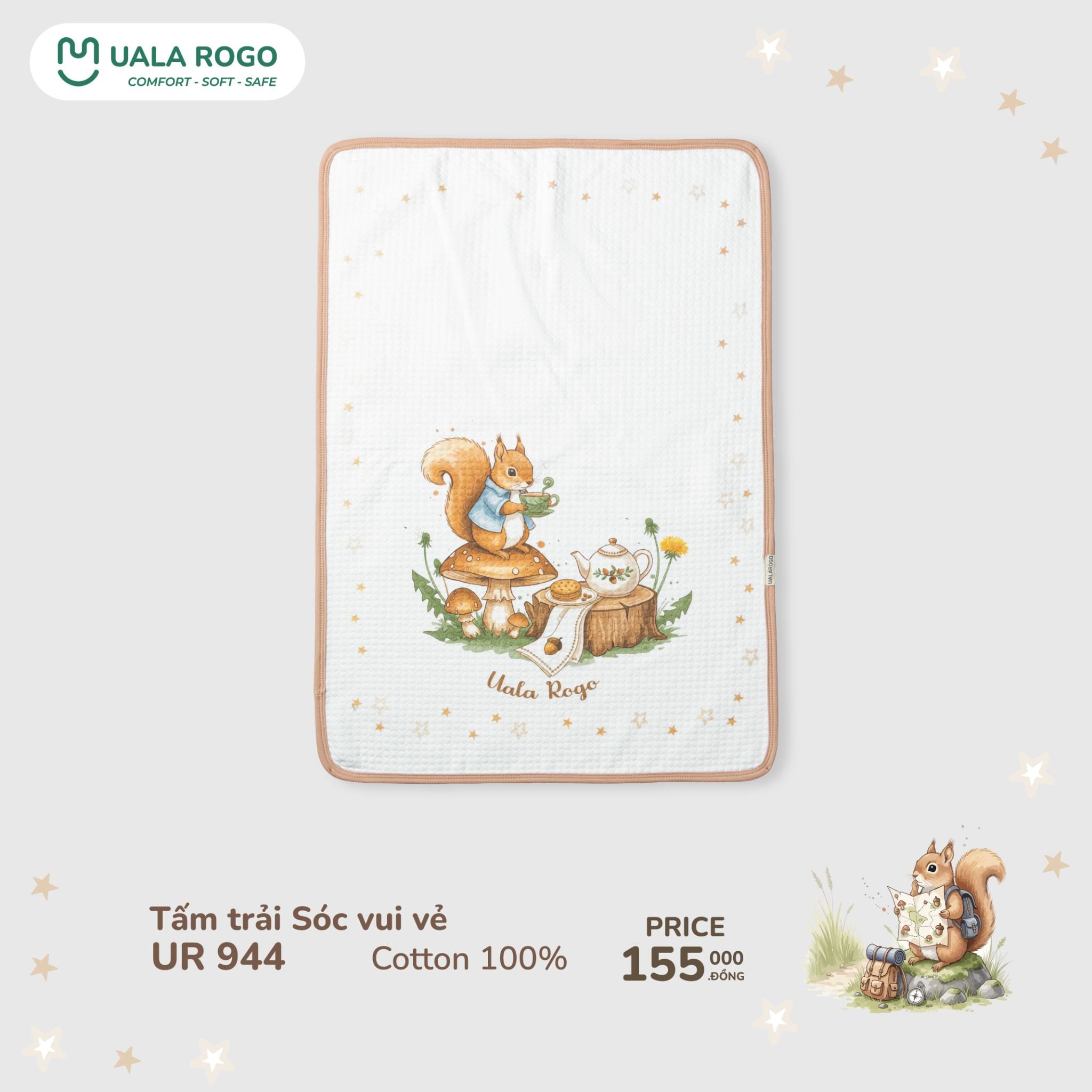  Tấm trải Sóc vui vẻ UR 944 