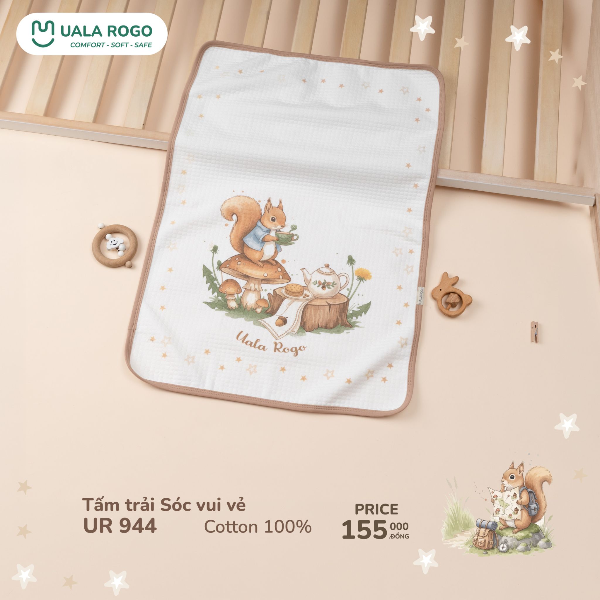  Tấm trải Sóc vui vẻ UR 944 