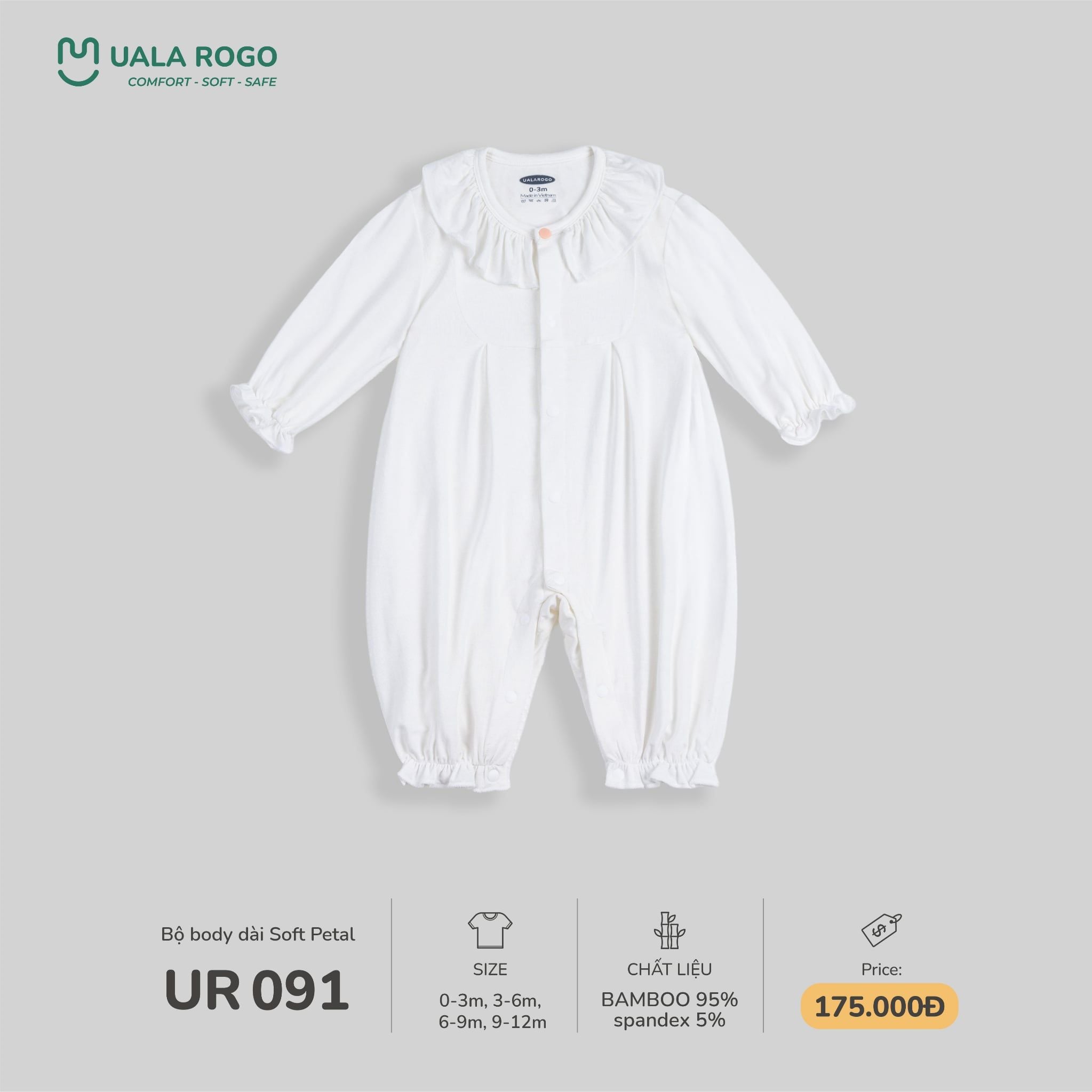  Bộ body dài Soft Petal Adorable in white UR 091 