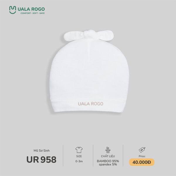  Mũ Sơ Sinh Adorable in white UR 958 