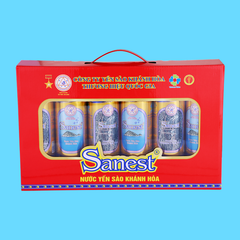 Nước Yến sào Khánh Hòa Sanest hộp 6 lon hộp quà tặng - 001H6QT