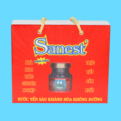 Nước Yến sào Khánh Hòa Sanest không đường hộp 6 lọ 70 ml QS