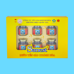 Nước Yến sào Khánh Hòa Sanest hộp 6 lọ 70ml QT - 002H6QT