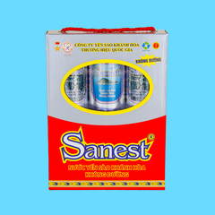 Nước Yến sào Khánh Hòa Sanest không đường hộp 6 lon 190ml - 003H6