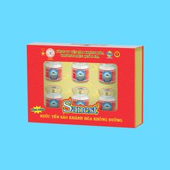 Nước Yến sào Khánh Hòa Sanest không đường hộp 6 lọ 70ml QT - 029H6QT