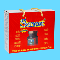 Nước Yến sào Khánh Hòa Sanest không đường hộp 6 lọ 70 ml QS