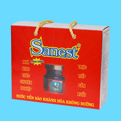 Nước Yến sào Khánh Hòa Sanest không đường hộp 6 lọ 70 ml QS