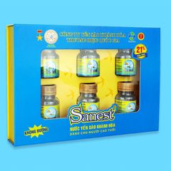 Nước Yến sào Khánh Hòa Sanest không đường dành cho người cao tuổi hộp 6 lọ 70ml - S096H6