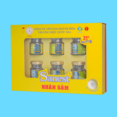 Nước yến sào Khánh Hòa Sanest Fucoidan nhân sâm hộp 6 lọ 70ml - S700H6