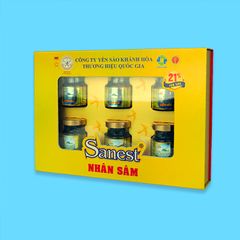 Nước yến sào Khánh Hòa Sanest Fucoidan nhân sâm hộp 6 lọ 70ml - S700H6