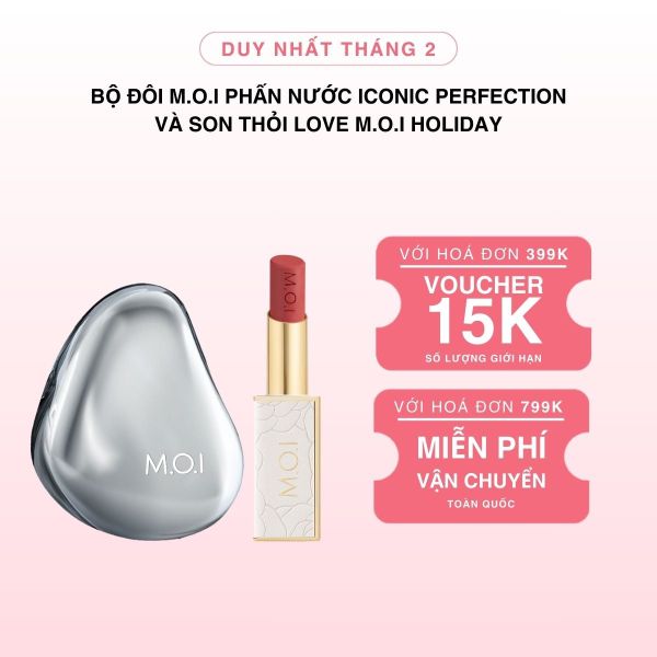 Bộ Đôi Phấn Nước Iconic Perfection Cushion Và Son Thỏi Love M.O.I Holiday
