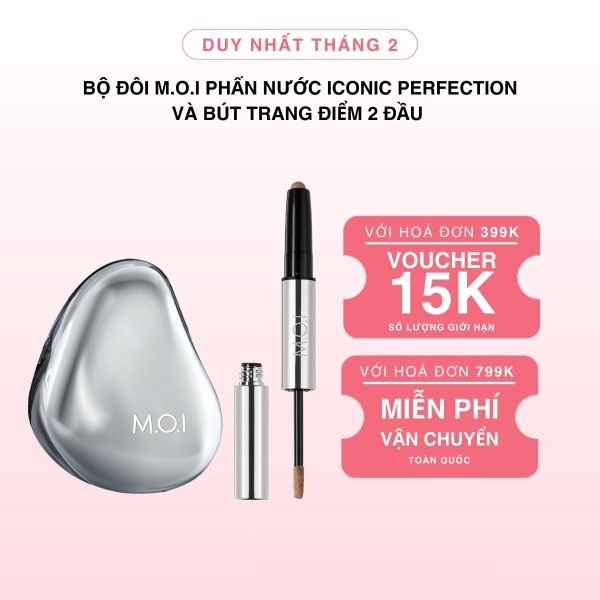 Bộ Đôi Phấn Nước M.O.I Iconic Perfection Cushion Và Bút Trang Điểm 2 Đầu