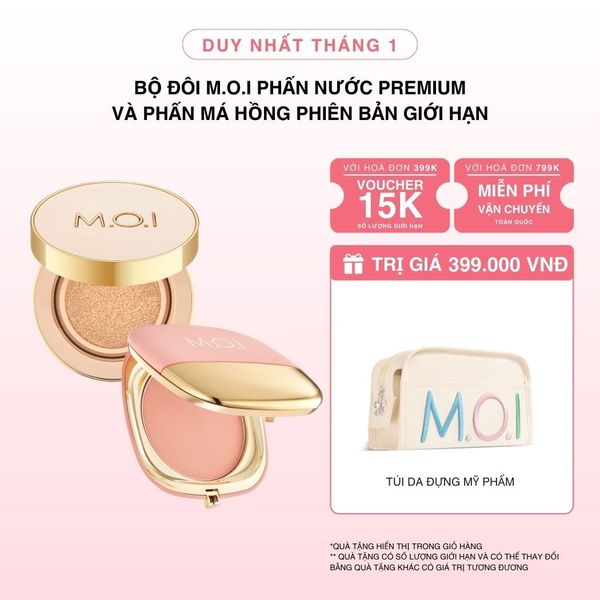 Bộ Đôi M.O.I Phấn Nước Premium Và Phấn Má Hồng Phiên Bản Giới Hạn