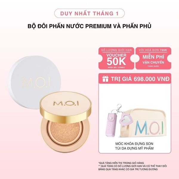 [GIẢM 50K] Bộ Đôi M.O.I Phấn Nước Premium Và Phấn Phủ Baby Skin