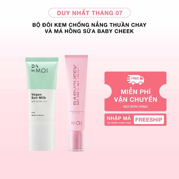 Bộ Đôi Kem Chống Nắng Thuần Chay Và Má Hồng Sữa