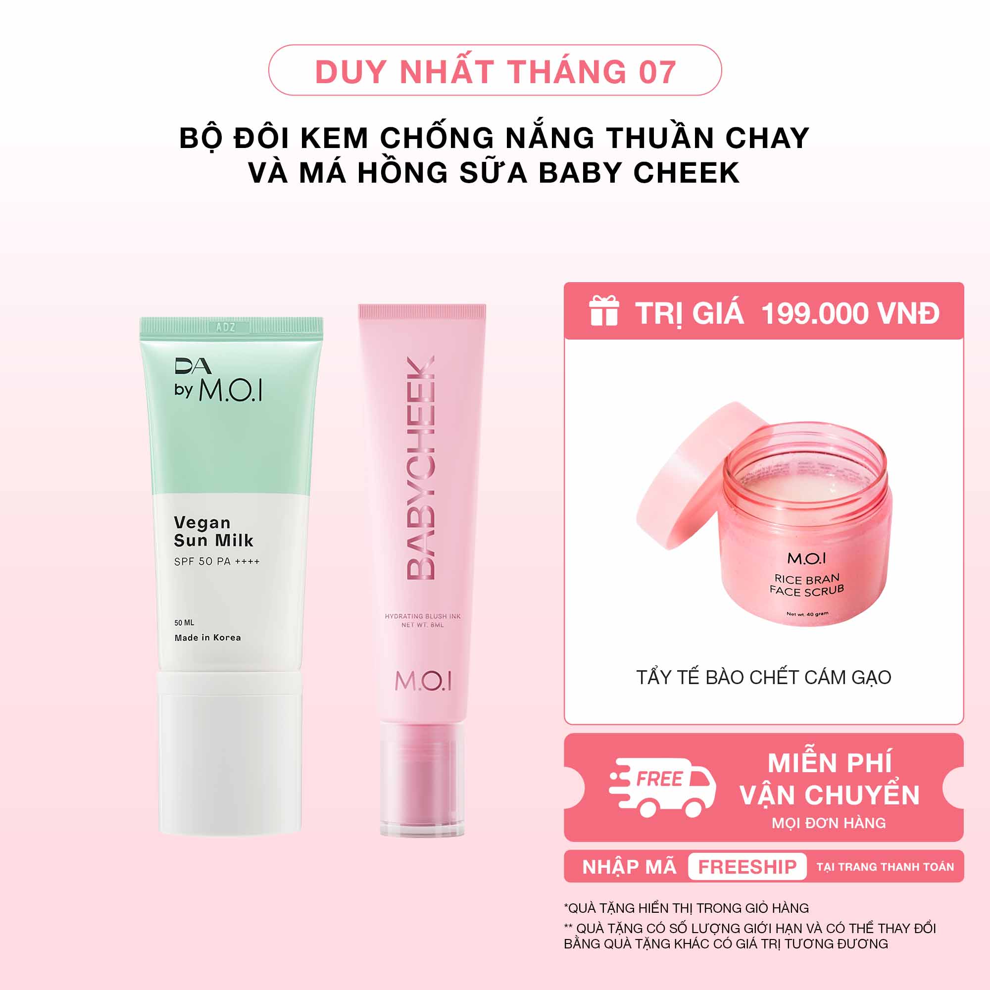 Bộ Đôi Kem Chống Nắng Thuần Chay Và Má Hồng Sữa