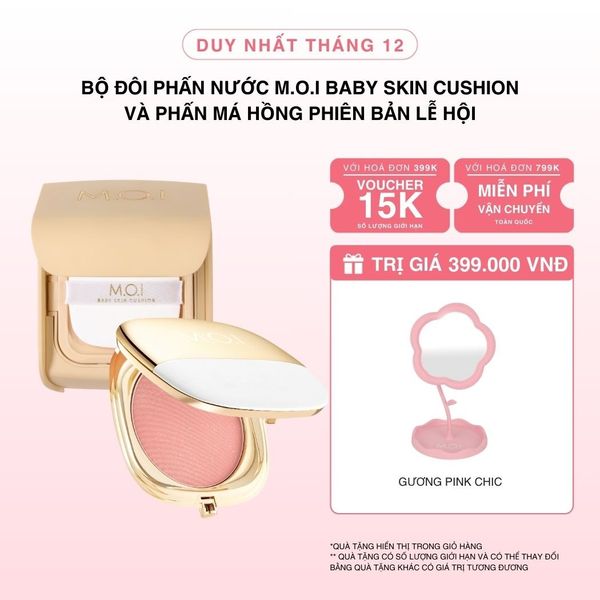 Bộ Đôi Phấn Nước M.O.I Baby Skin Cushion Và Phấn Má Hồng Phiên Bản Lễ Hội