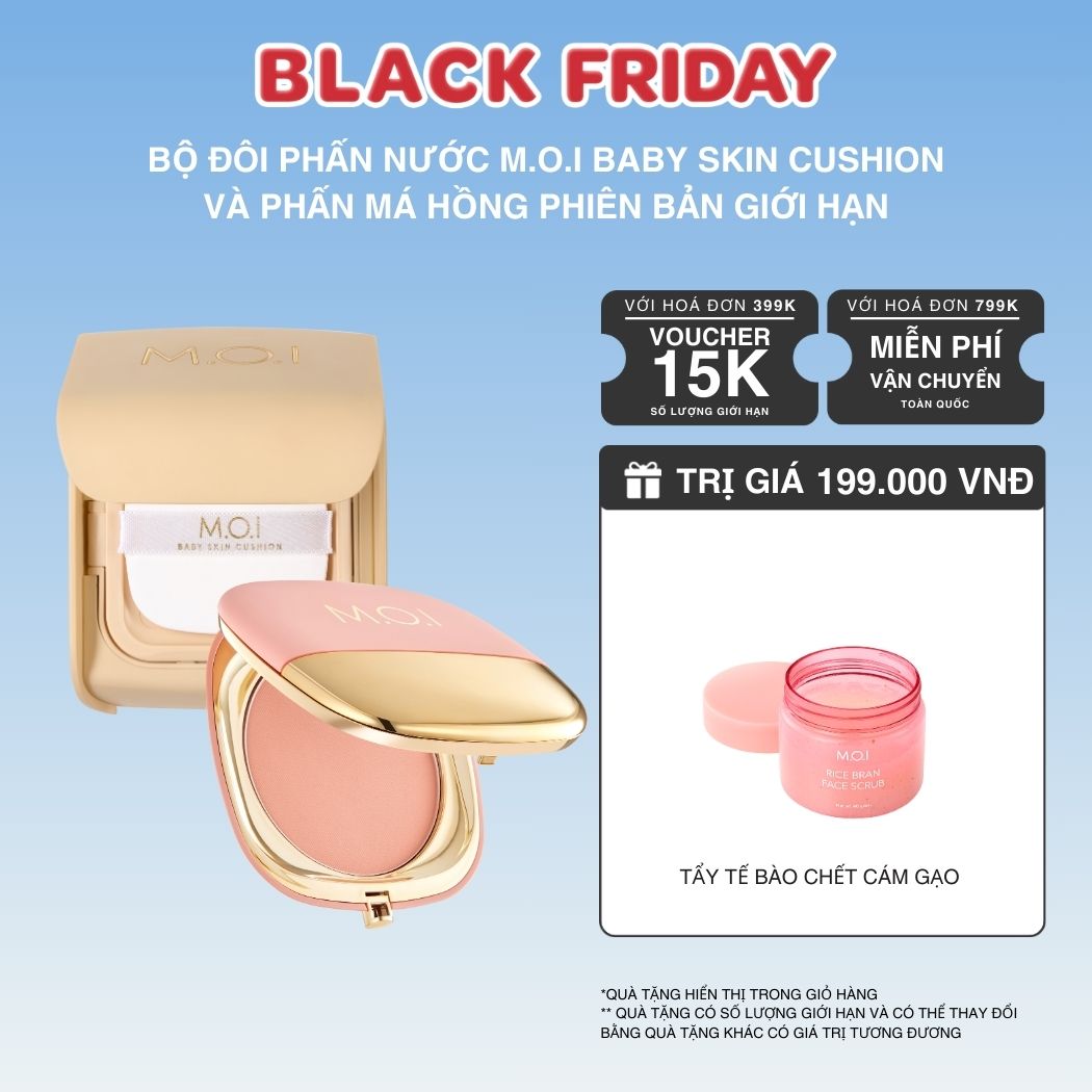 Bộ Đôi Phấn Nước M.O.I Baby Skin Cushion Và Phấn Má Hồng Phiên Bản Giới Hạn