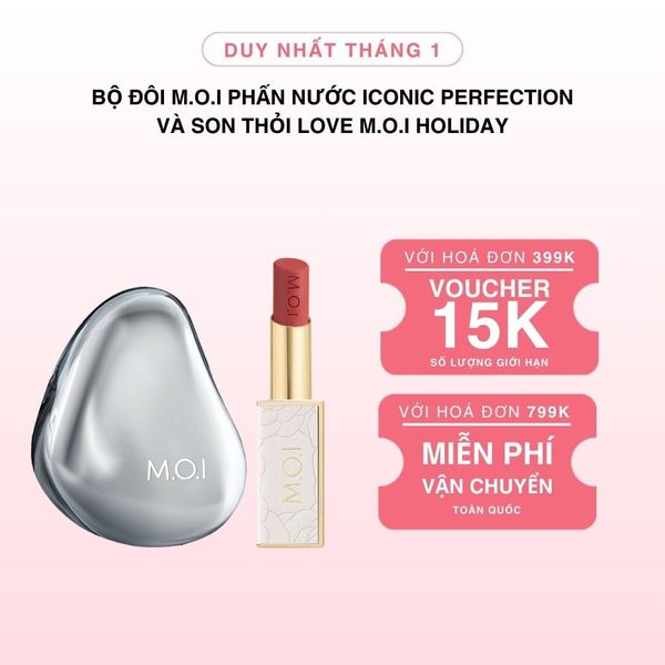 Bộ Đôi Phấn Nước Iconic Perfection Cushion Và Son Thỏi Love M.O.I Holiday