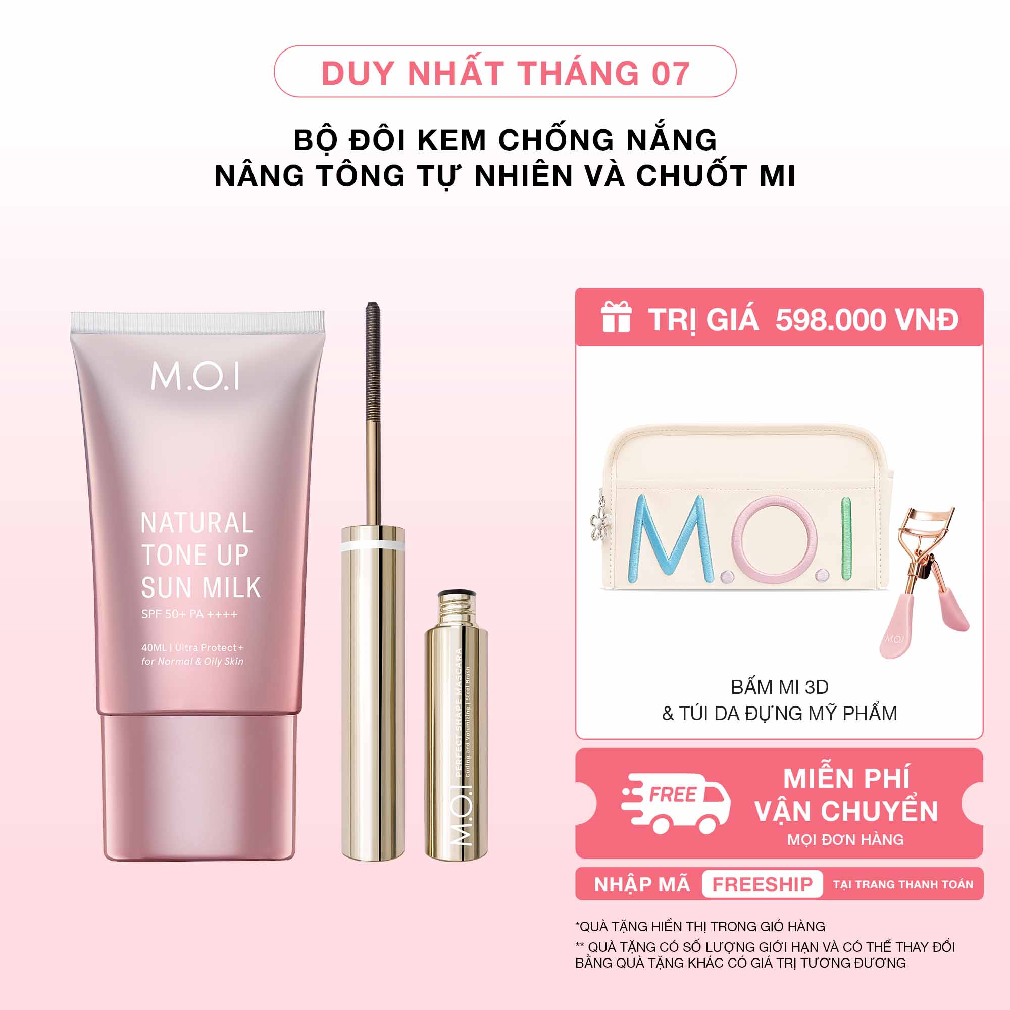 Bộ Đôi Kem Chống Nắng Nâng Tông Tự Nhiên Và Chuốt Mi