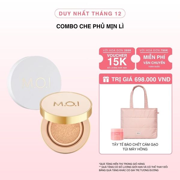 Bộ Đôi M.O.I Phấn Nước Premium Và Phấn Phủ Baby Skin