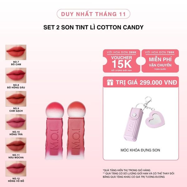 Set 2 Son Tint Lì Cotton Candy