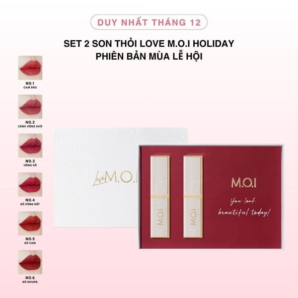 Set 2 Son Thỏi Love M.O.I Holiday Phiên Bản Mùa Lễ Hội