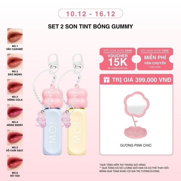 Set 2 Son Tint Bóng Gummy