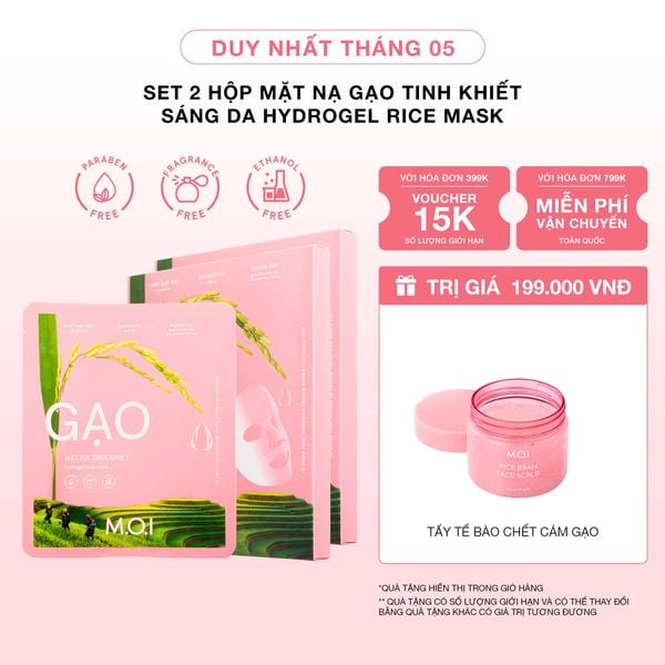 Set 2 Hộp Mặt Nạ Gạo Tinh Khiết Sáng Da Hydrogel Rice Mask