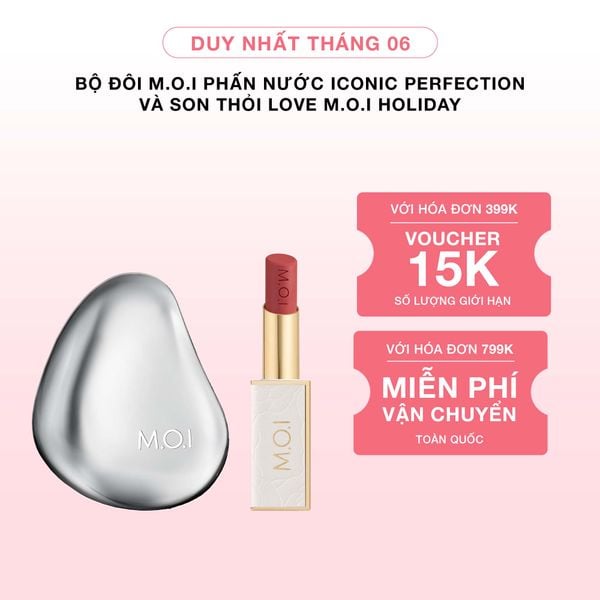 Bộ Đôi Phấn Nước Iconic Perfection Cushion Và Son Thỏi Love M.O.I Holiday