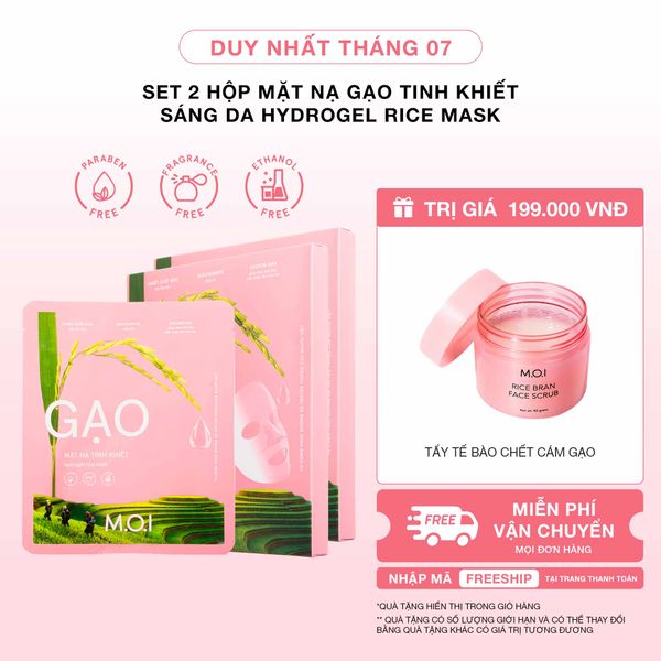 Set 2 Hộp Mặt Nạ Gạo Tinh Khiết Sáng Da Hydrogel Rice Mask