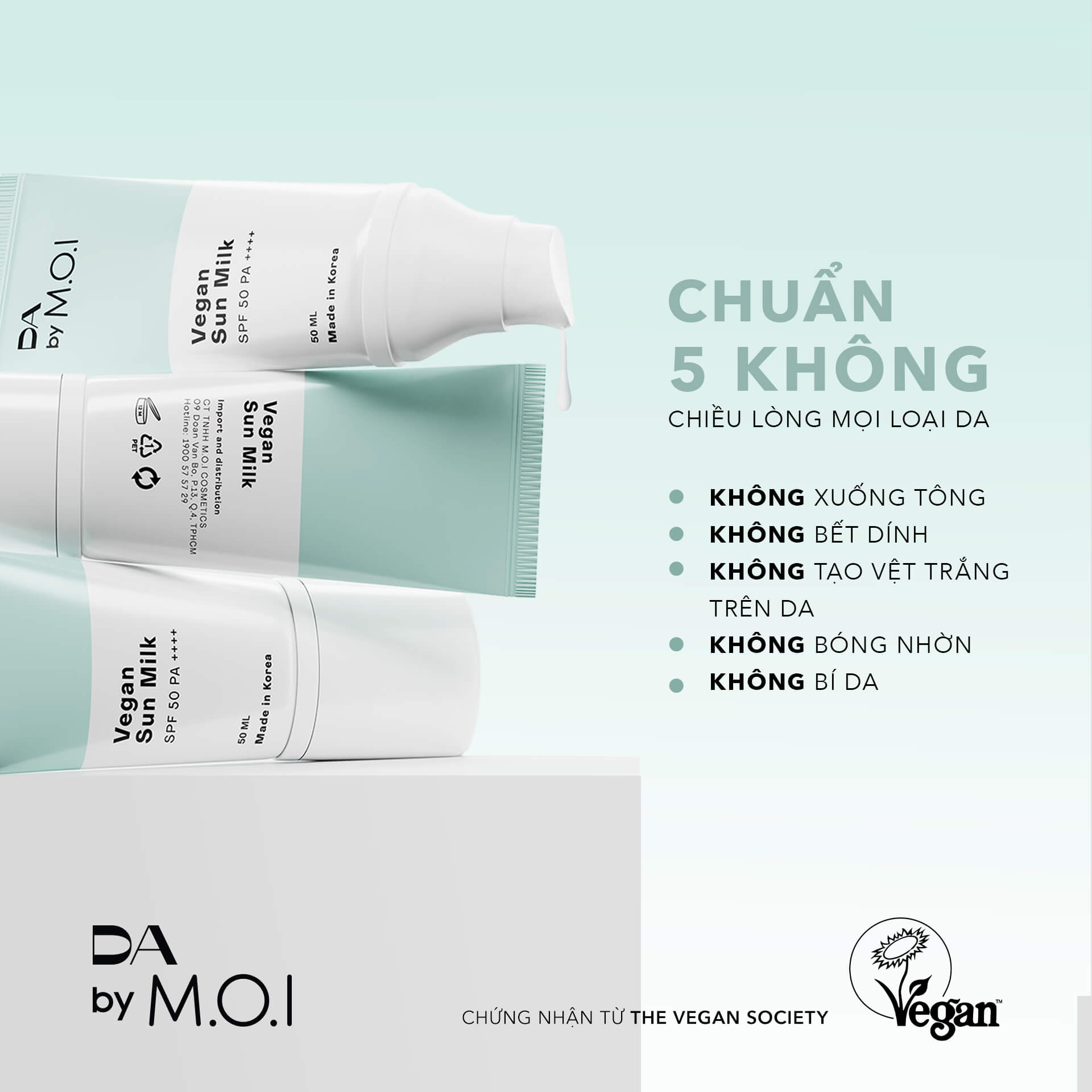 Kem Chống Nắng Thuần Chay DA BY M.O.I Vegan Sunmilk 50ml