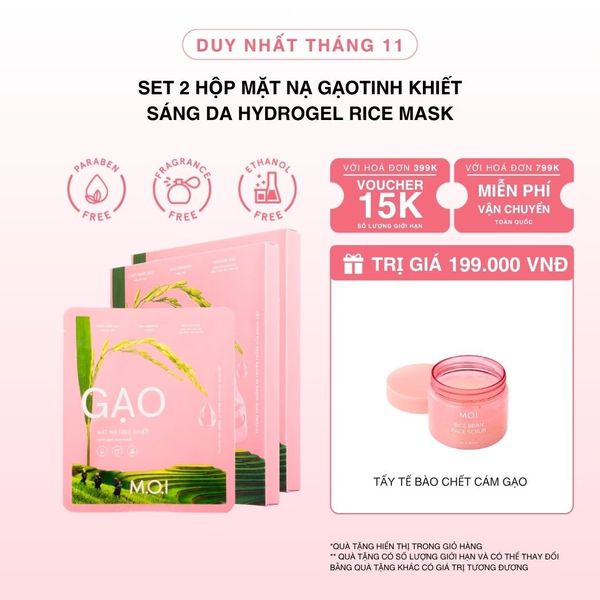 Set 2 Hộp Mặt Nạ Gạo Tinh Khiết Sáng Da Hydrogel Rice Mask