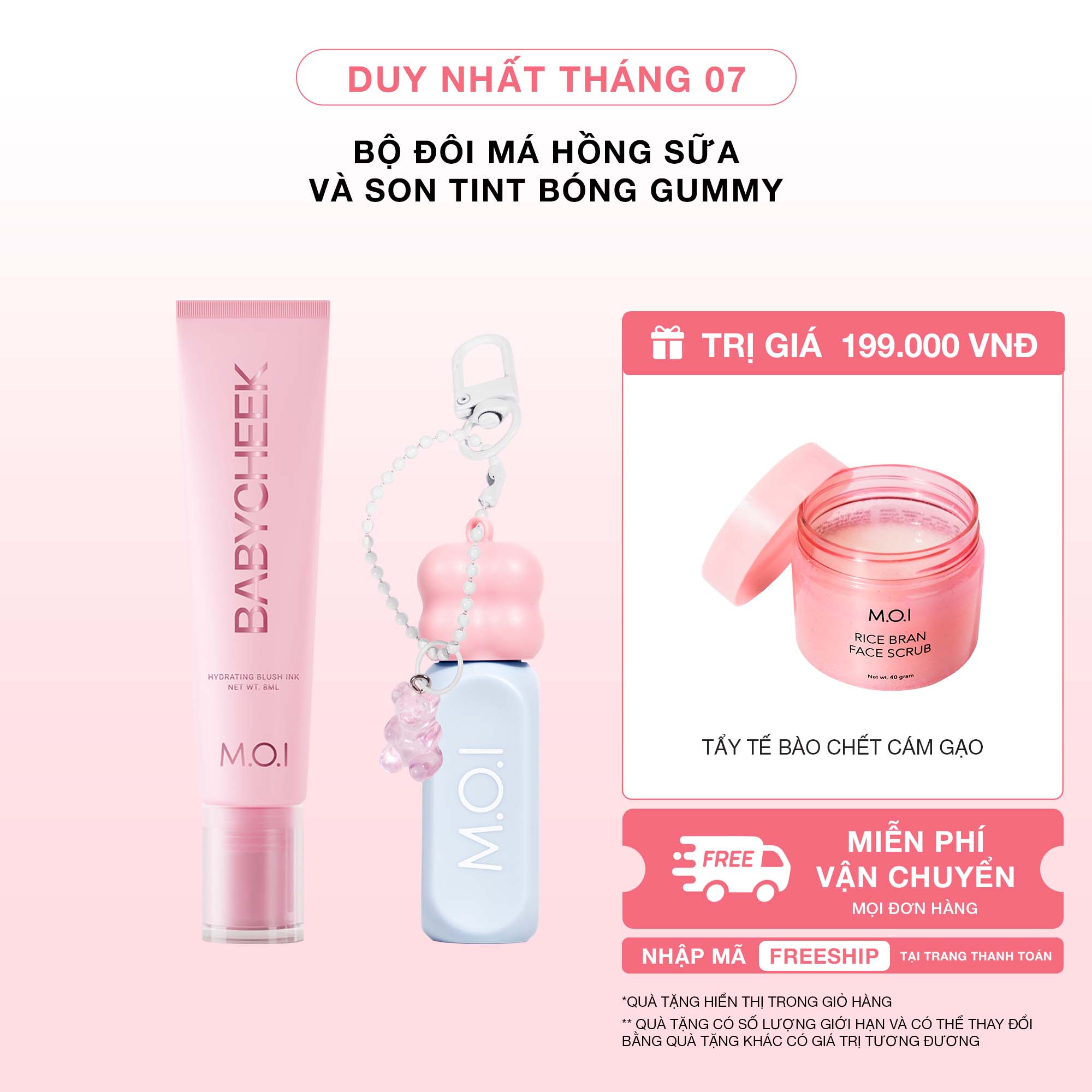 Bộ Đôi Má Hồng Sữa Và Son Tint Bóng Gummy