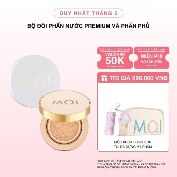 [GIẢM 50K] Bộ Đôi M.O.I Phấn Nước Premium Và Phấn Phủ Baby Skin