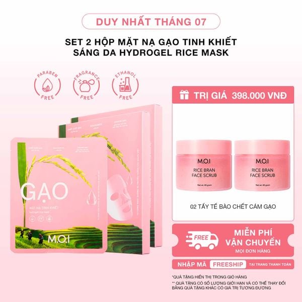 Set 2 Hộp Mặt Nạ Gạo Tinh Khiết Sáng Da Hydrogel Rice Mask