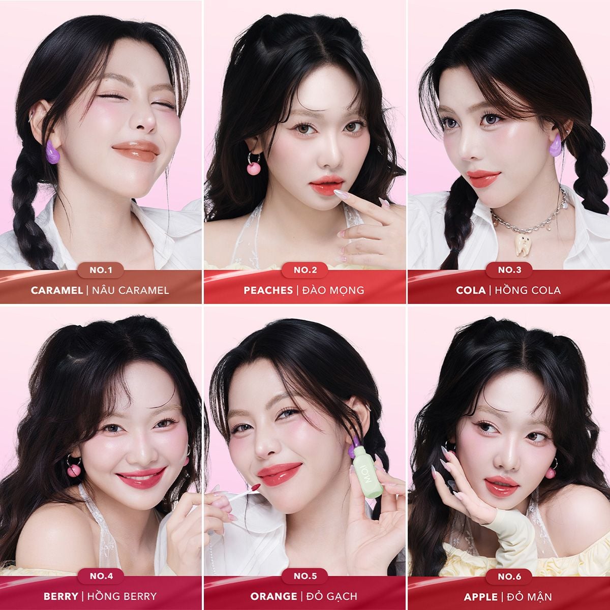  Bộ 6 Son Tint Bóng Gummy 