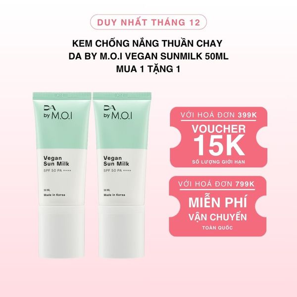 [MUA 1 TẶNG 1] Kem Chống Nắng Thuần Chay DA BY M.O.I Vegan Sunmilk 50ml