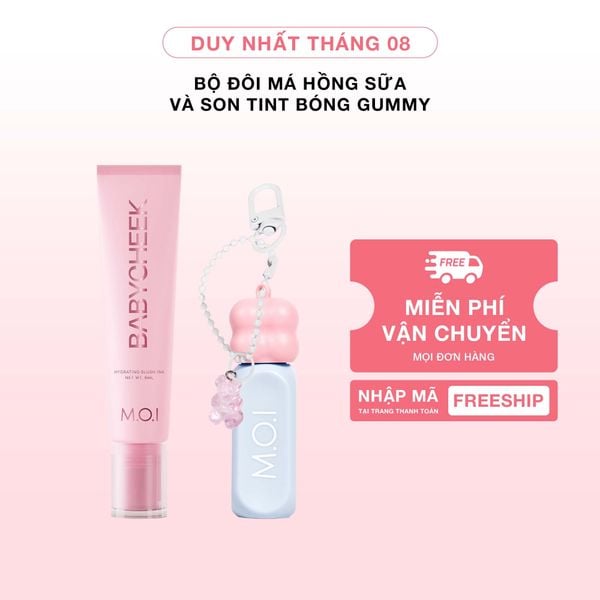 Bộ Đôi Má Hồng Sữa Và Son Tint Bóng Gummy