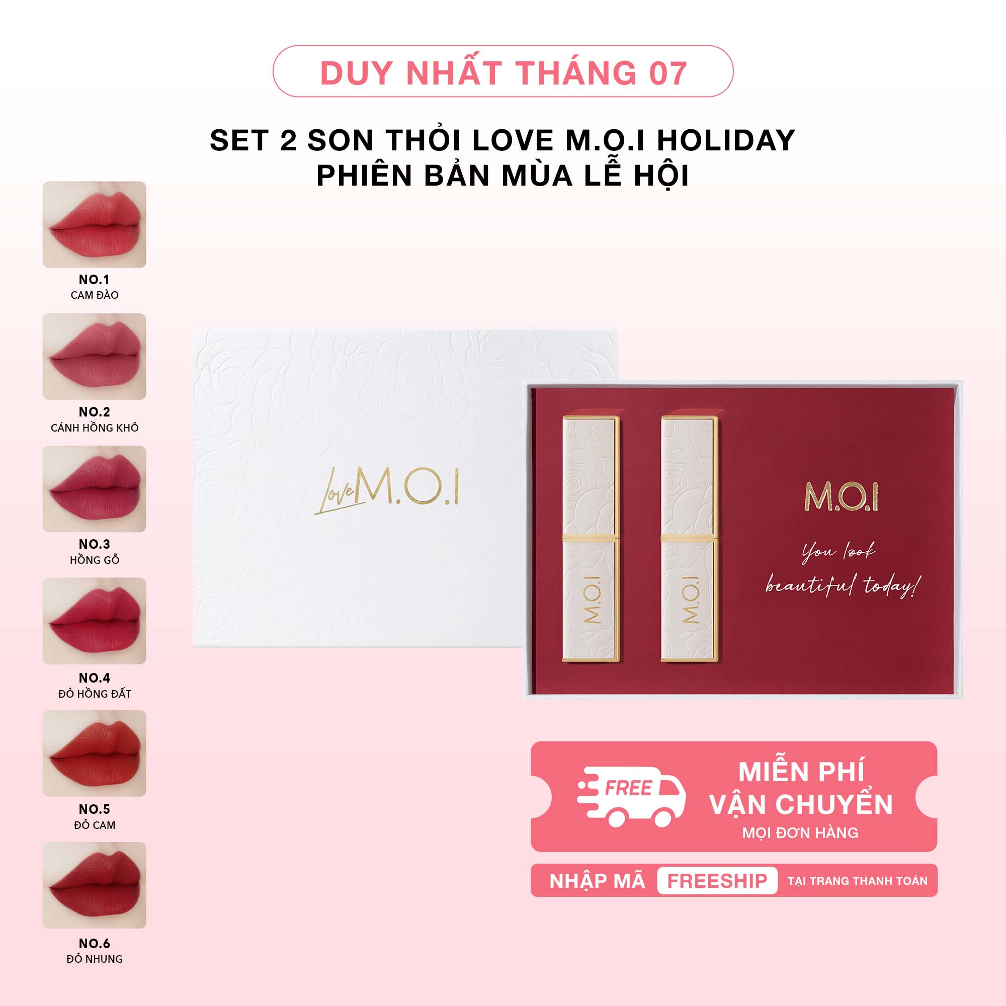 Set 2 Son Thỏi Love M.O.I Holiday Phiên Bản Mùa Lễ Hội