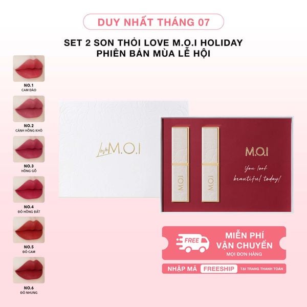 Set 2 Son Thỏi Love M.O.I Holiday Phiên Bản Mùa Lễ Hội