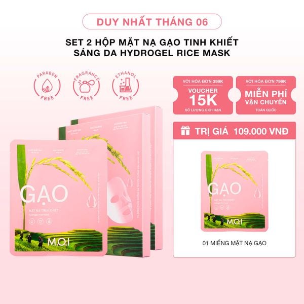Set 2 Hộp Mặt Nạ Gạo Tinh Khiết Sáng Da Hydrogel Rice Mask